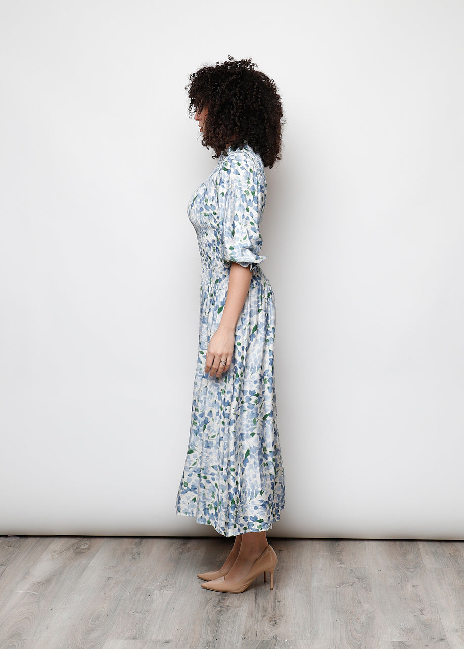 Long sleeve ruched dress