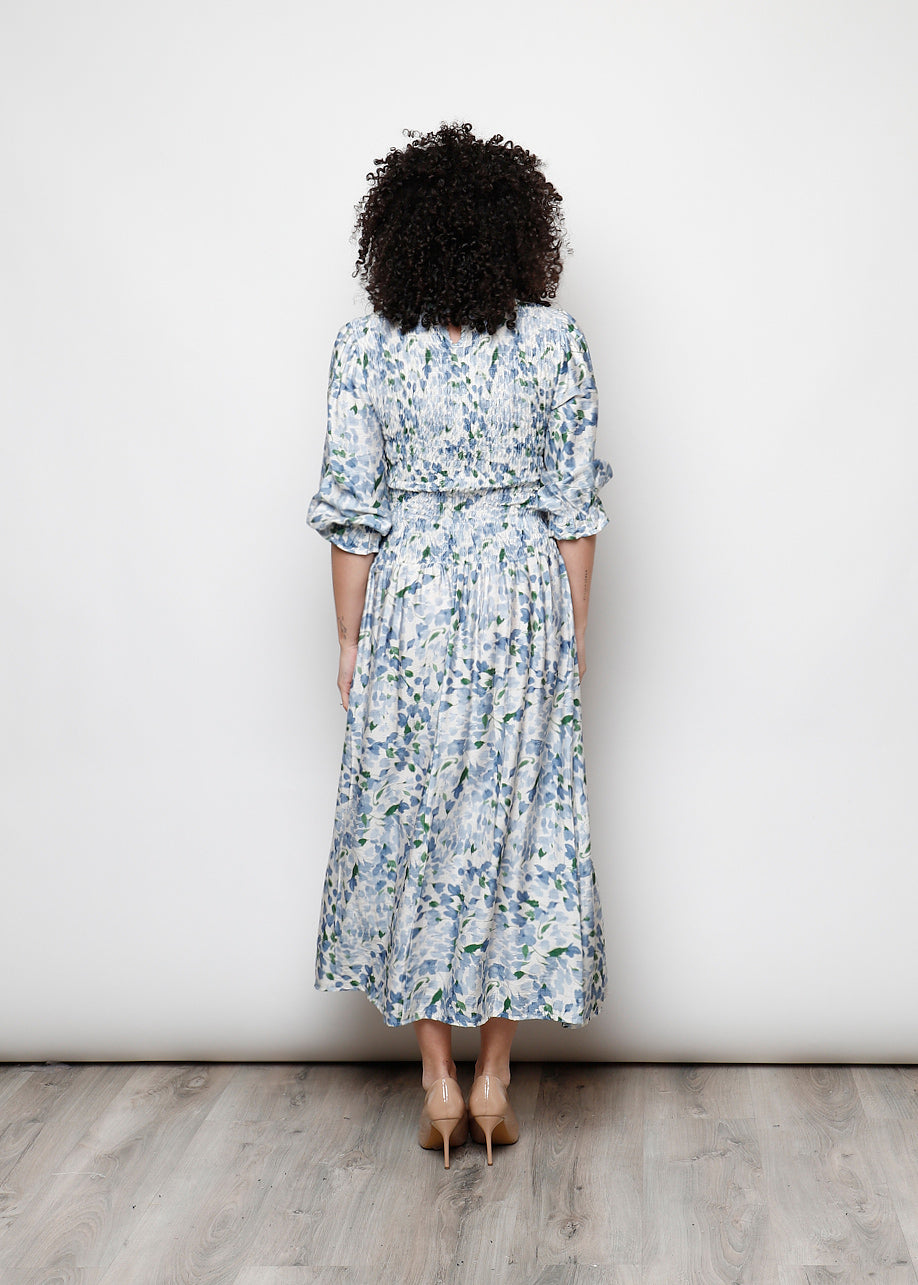 Long sleeve ruched dress