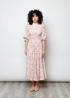 Long sleeve ruched dress