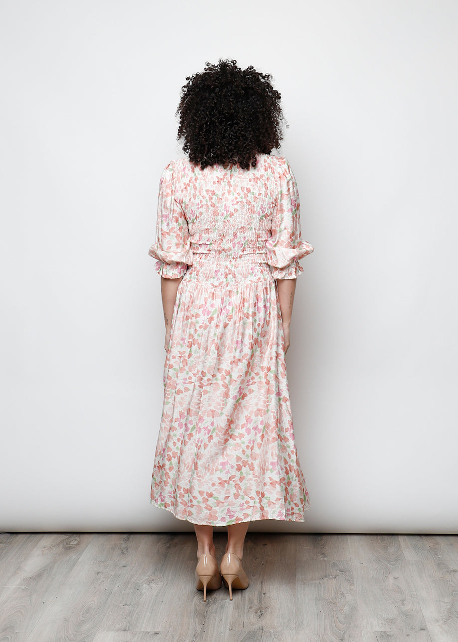 Long sleeve ruched dress