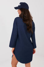 Vestito camicia in cotone elasticizzato - 223802