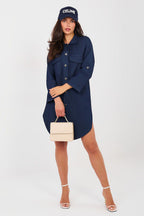 Vestito camicia in cotone elasticizzato - 223802