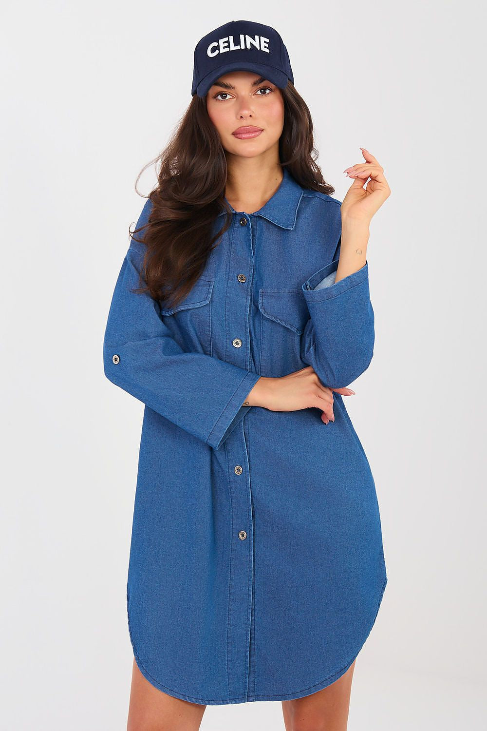 Azzurro / Universale Vestito camicia in cotone