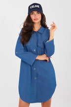 Azzurro / Universale Vestito camicia in cotone