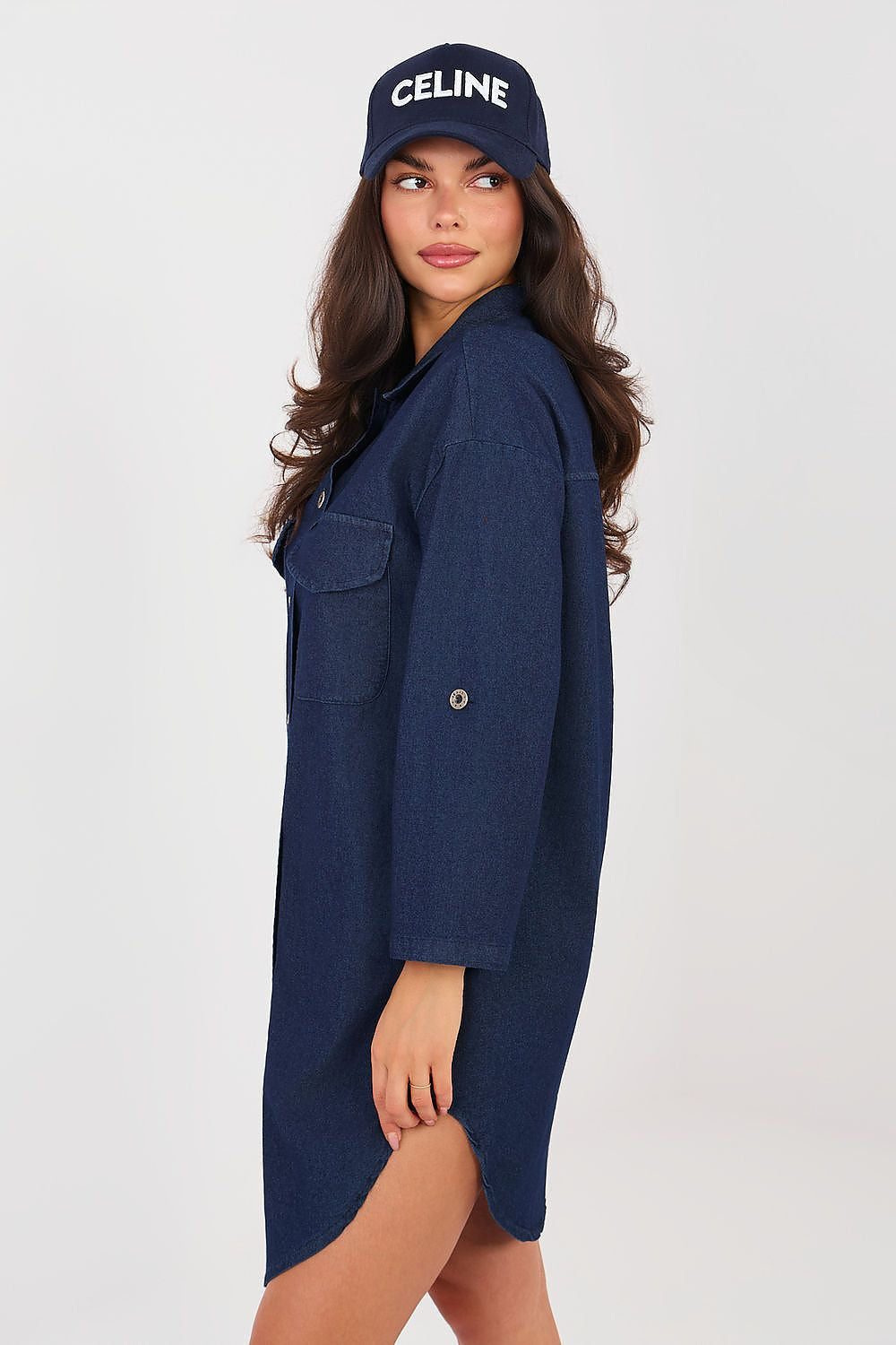Vestito camicia in cotone elasticizzato - 223802