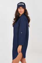 Vestito camicia in cotone elasticizzato - 223802