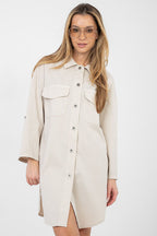 Beige / Universale Vestito camicia versatile in cotone