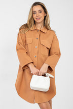 Arancione / Universale Vestito camicia versatile in cotone