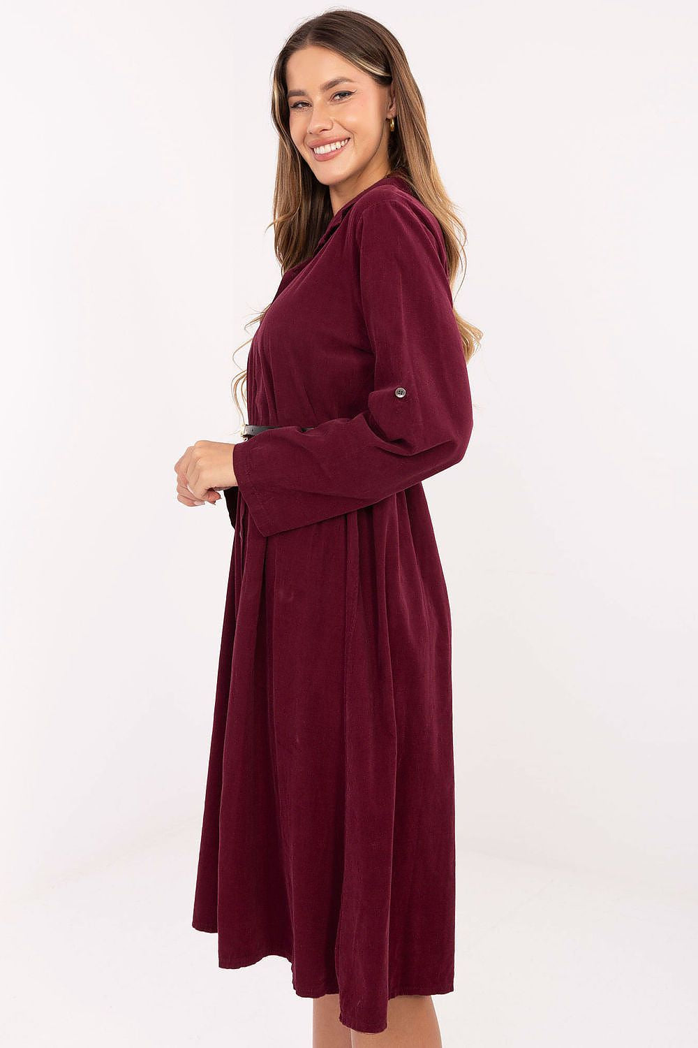 Vestito chemisier midi in cotone - 219227