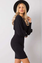 Vestito in cotone elasticizzato con maniche a sbuffo