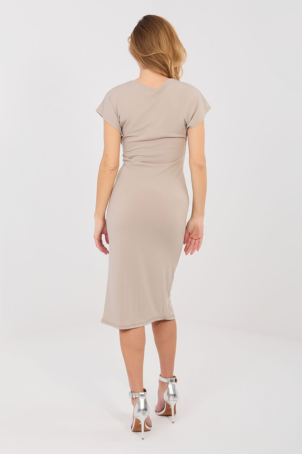 Vestito da donna a manica corta con drappeggio - ANGY