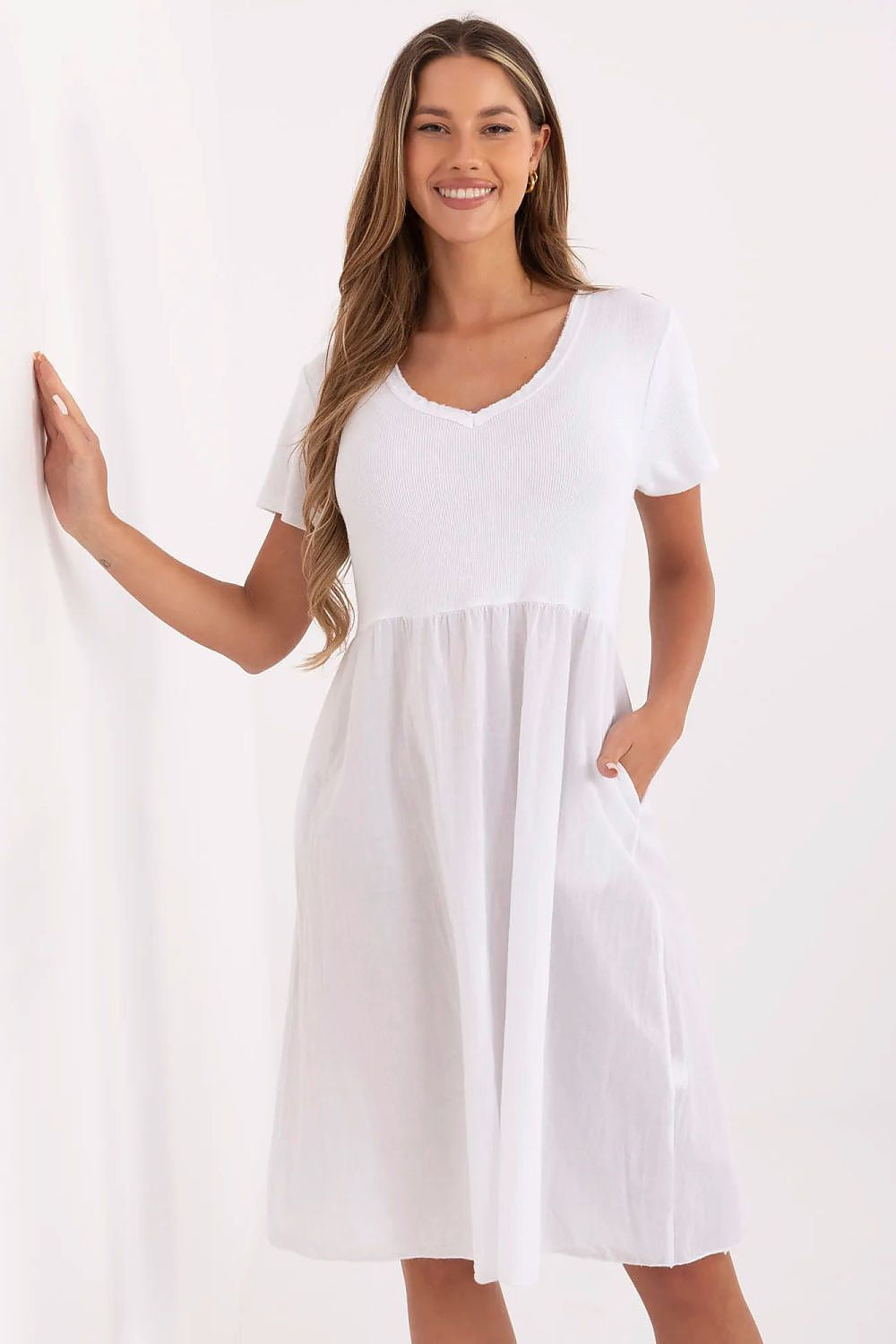 Bianco / Taglia unica Vestito estivo in cotone - 213787
