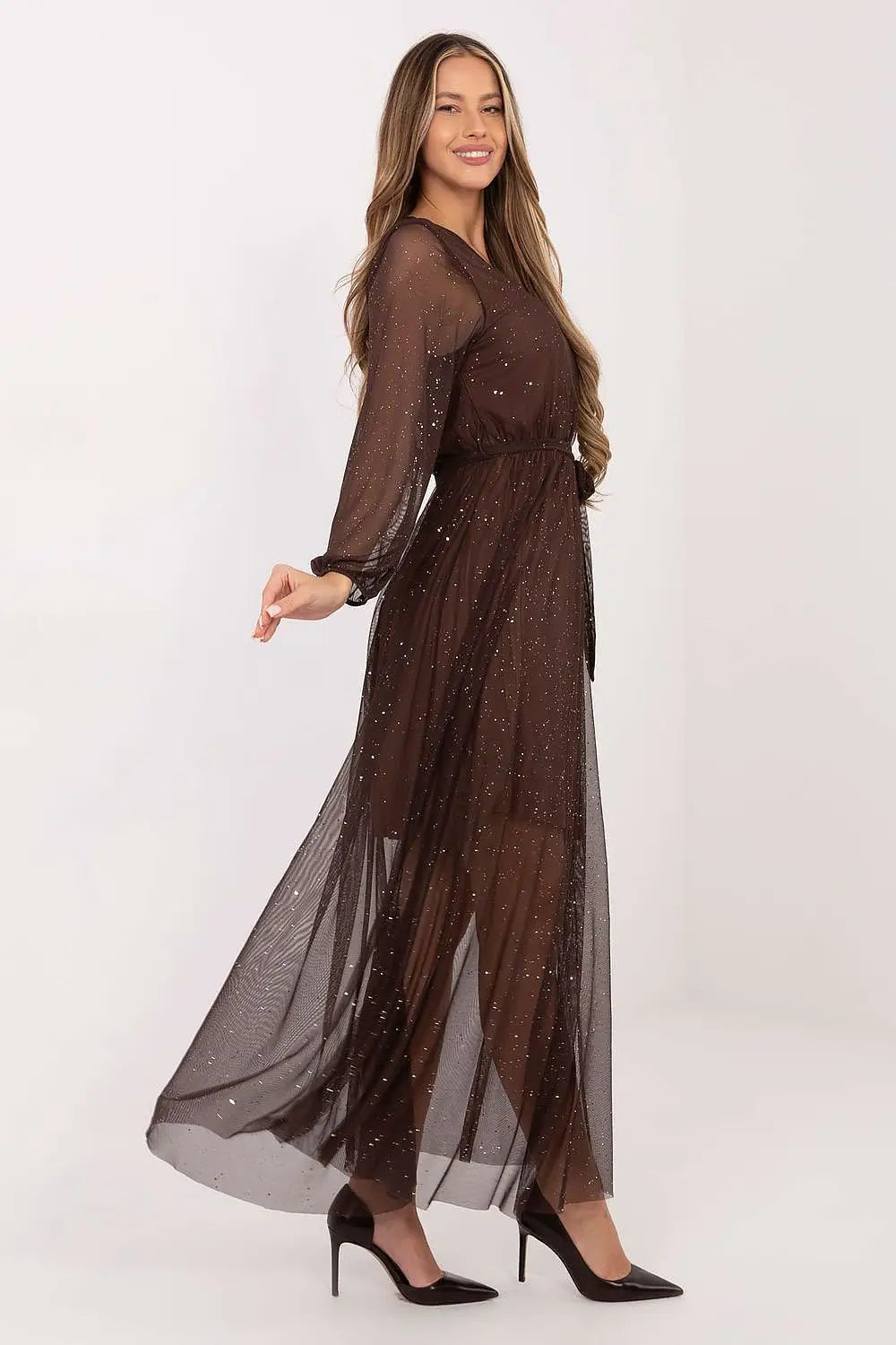 Vestito lungo in con brillantini - 221982