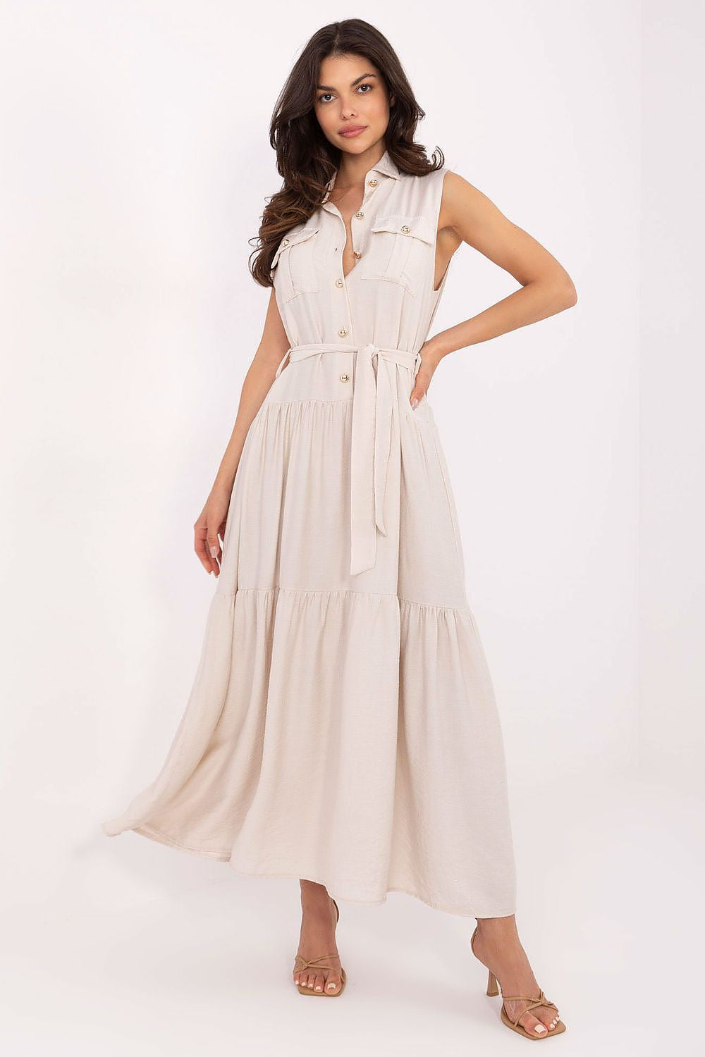 Beige / Taglia unica Vestito lungo in viscosa - 214033