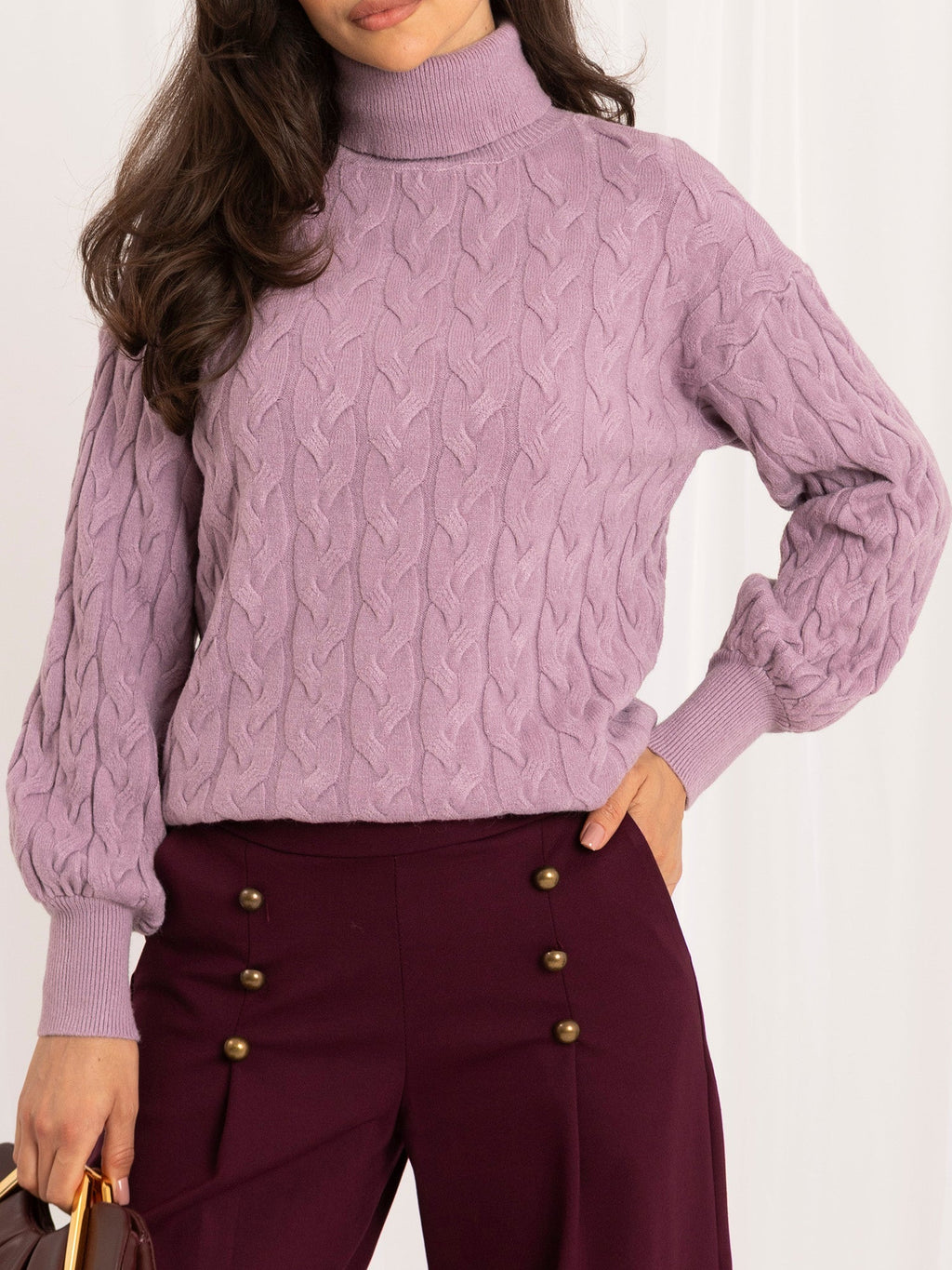 Vida 4 - Maglione da Donna a Collo Alto in Viscosa