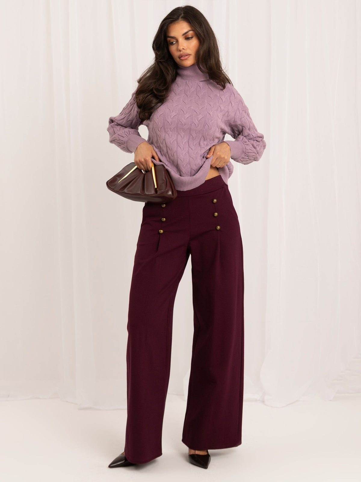 Vida 4 - Maglione da Donna a Collo Alto in Viscosa