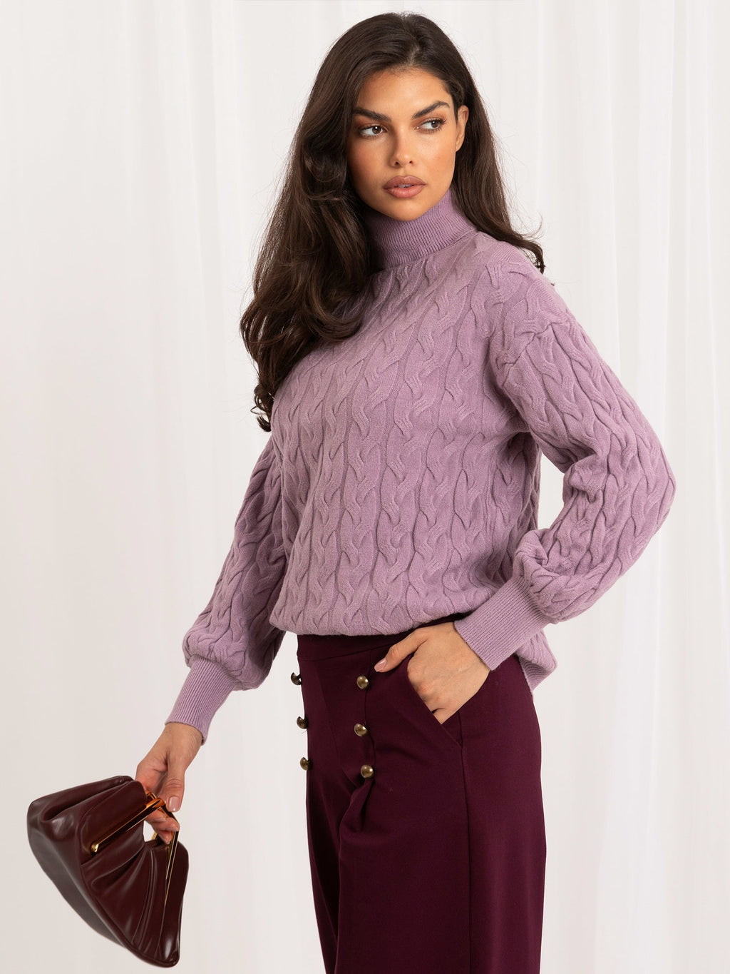Vida 4 - Maglione da Donna a Collo Alto in Viscosa