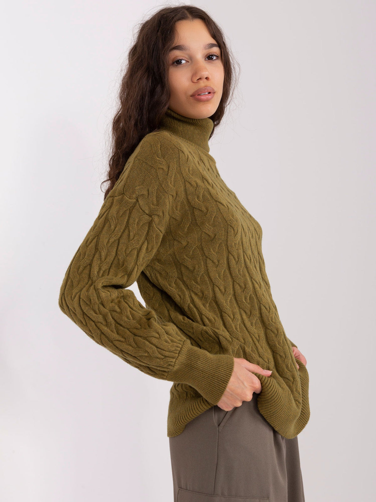 Vida 5 - Maglione da Donna a Collo Alto in Viscosa