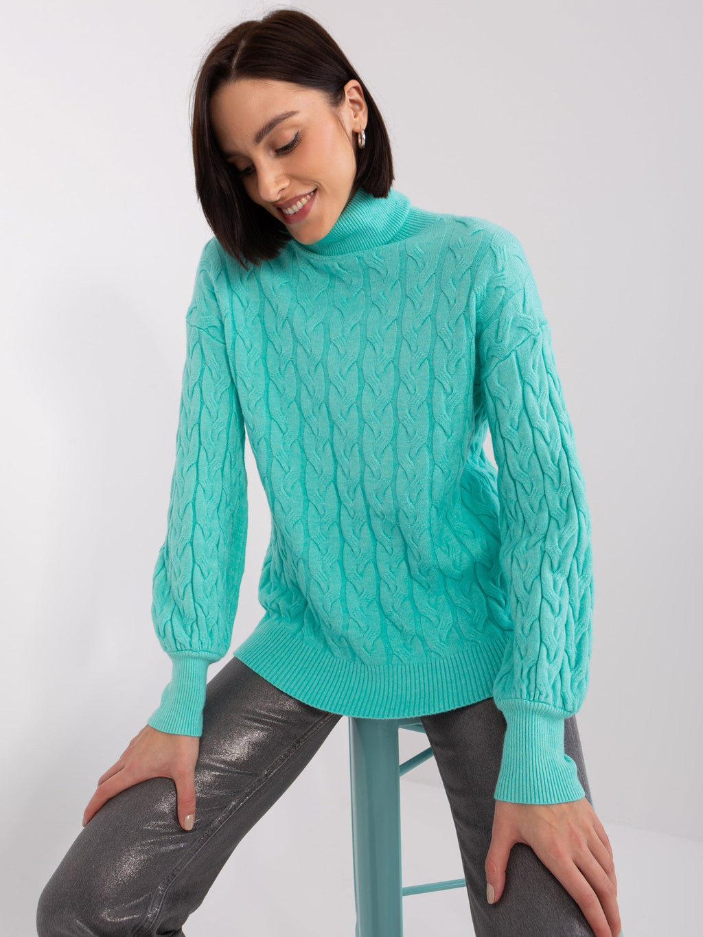Vida 5 - Maglione da Donna a Collo Alto in Viscosa