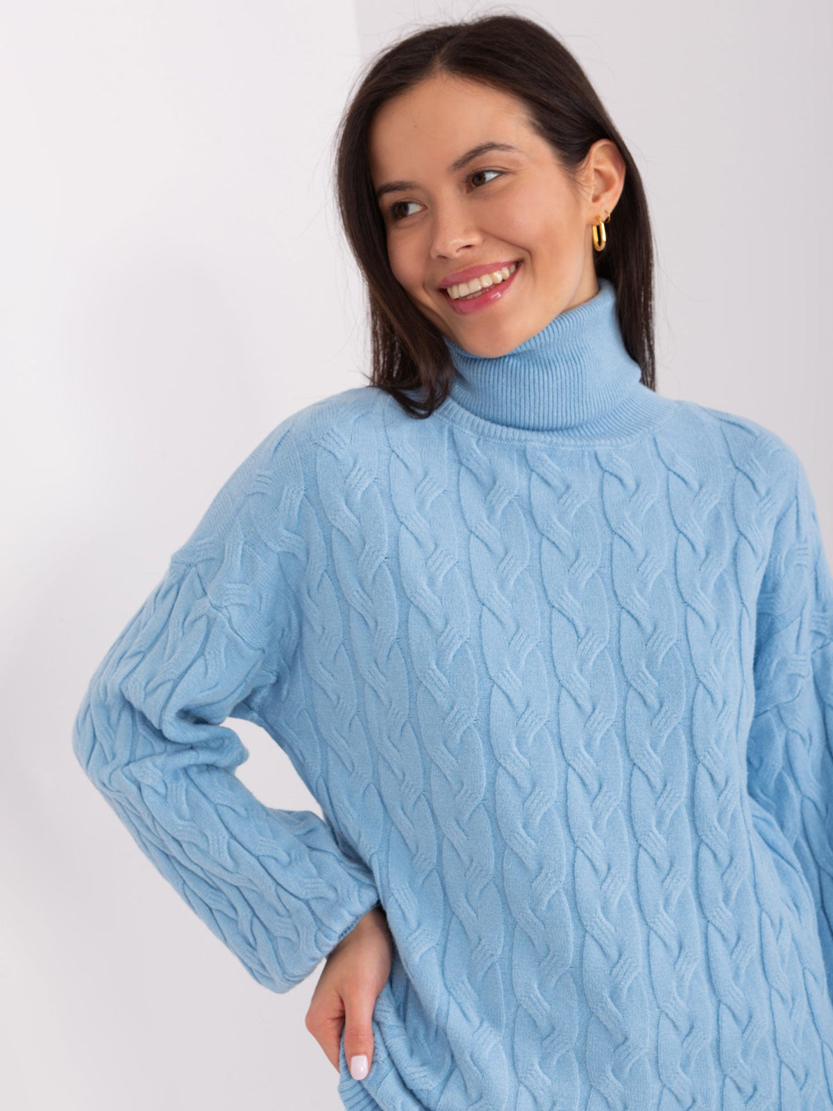 Vida 5 - Maglione da Donna a Collo Alto in Viscosa