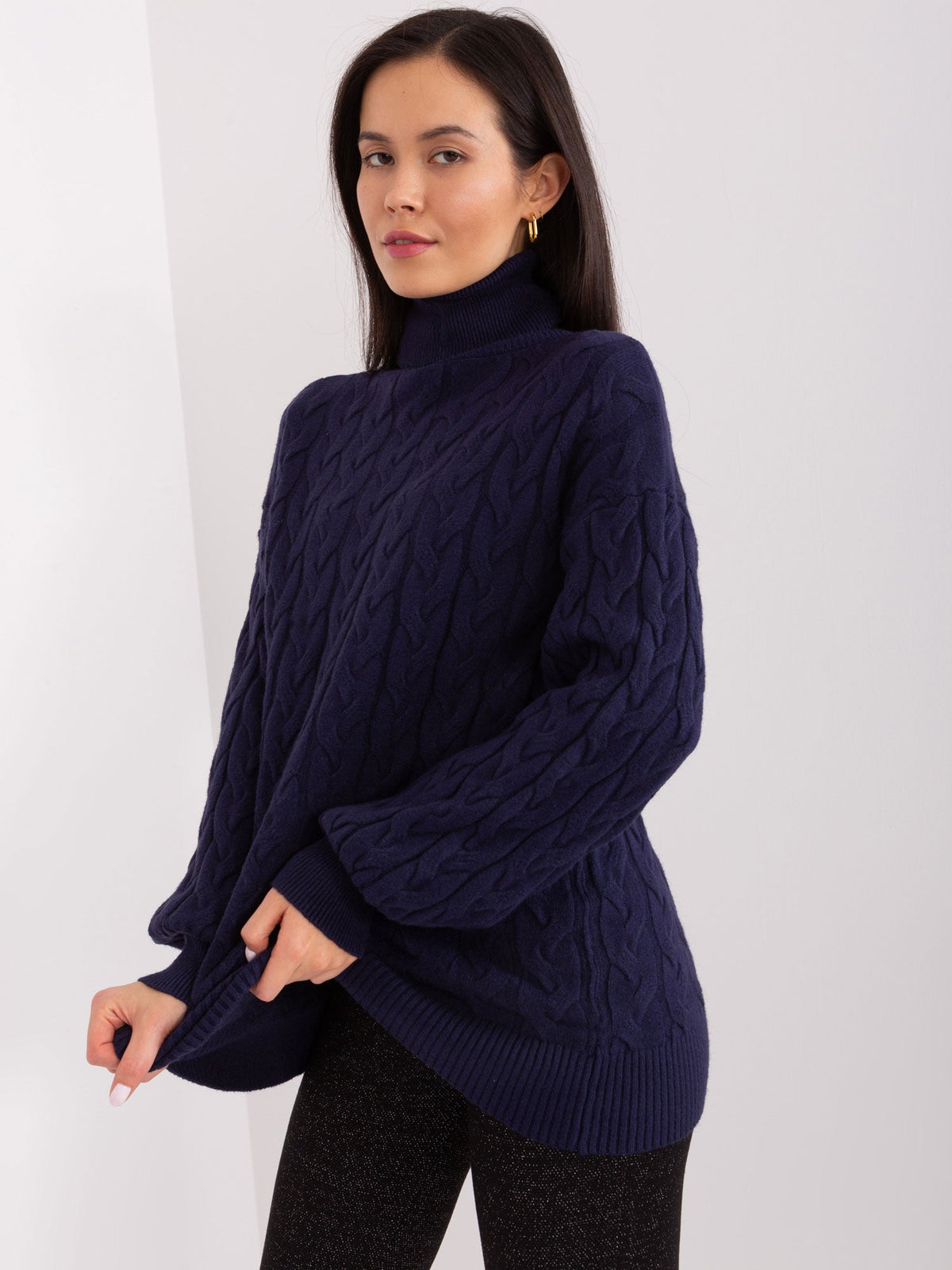 Vida 5 - Maglione da Donna a Collo Alto in Viscosa