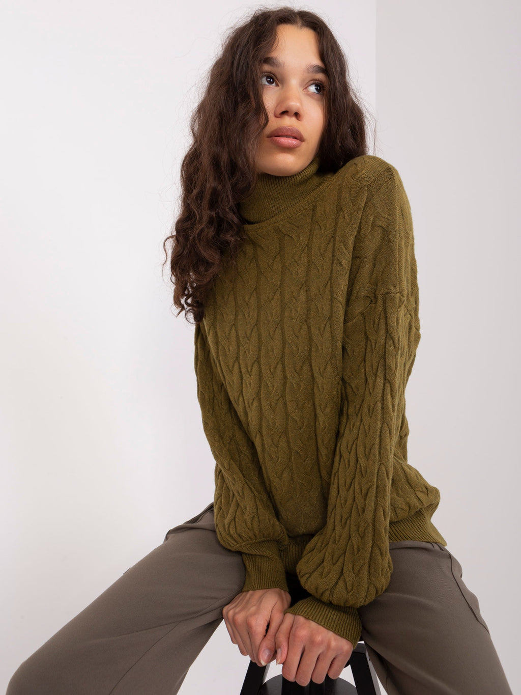 Vida 5 - Maglione da Donna a Collo Alto in Viscosa