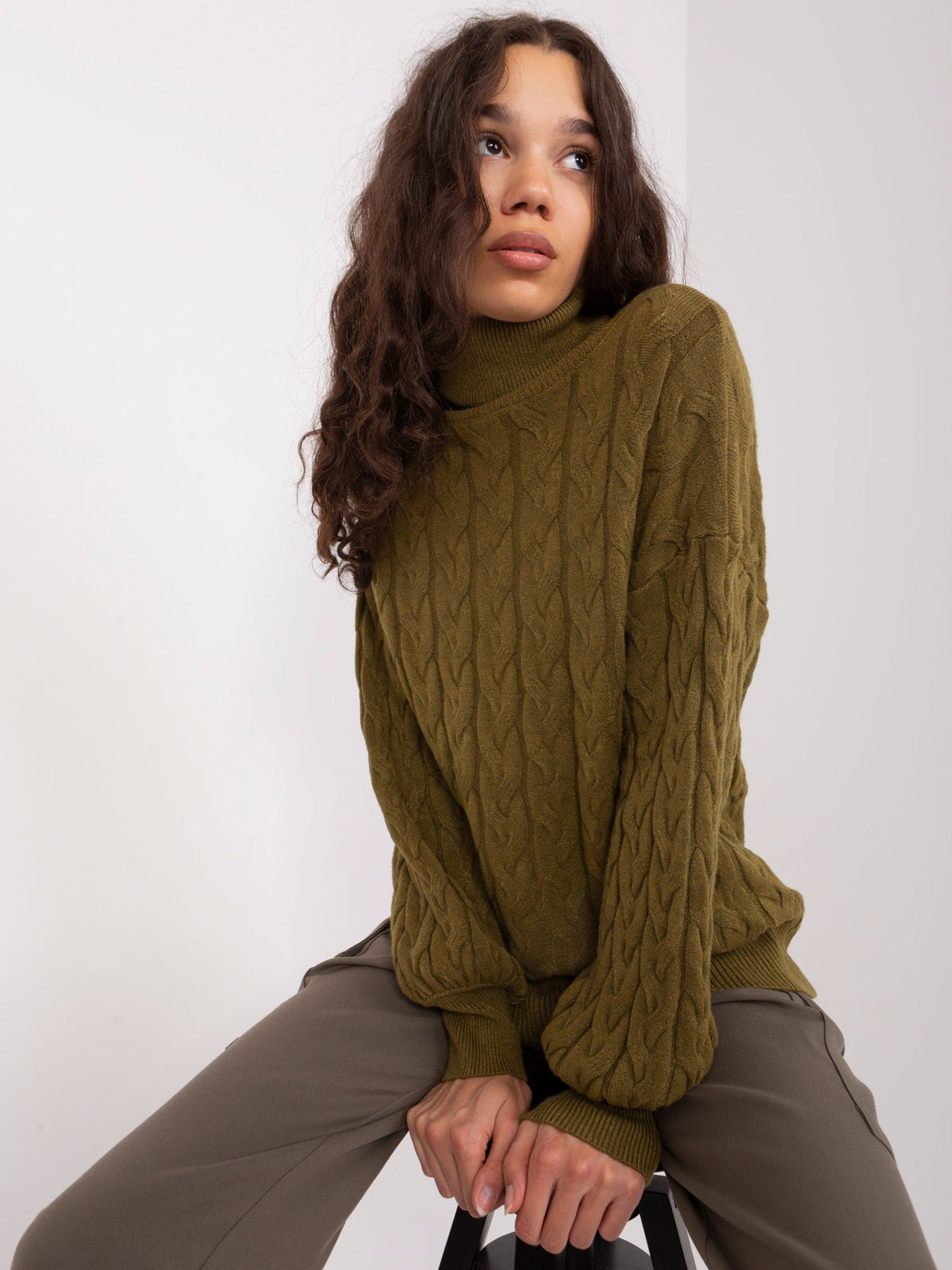 Vida 5 - Maglione da Donna a Collo Alto in Viscosa