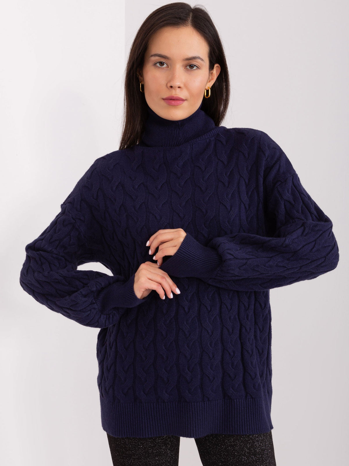 Vida 5 - Maglione da Donna a Collo Alto in Viscosa